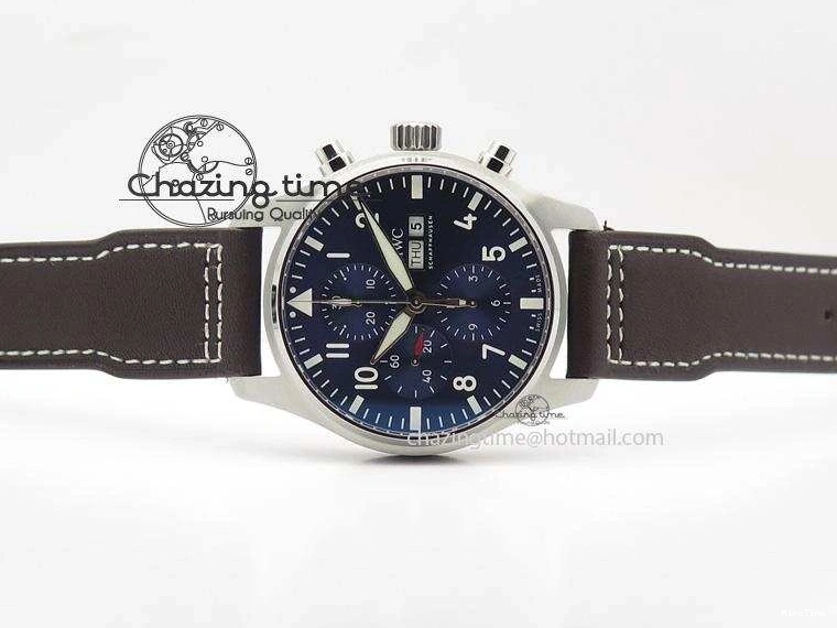 MIROTIME 1224 HighQuality Pilot Chrono 377714 “Le Petit Prince” ZF Best Edition Blue Dial On Brown Leather Strap A 7309